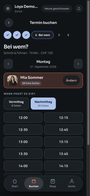 Beispiel aus dem Loya-Demostudio